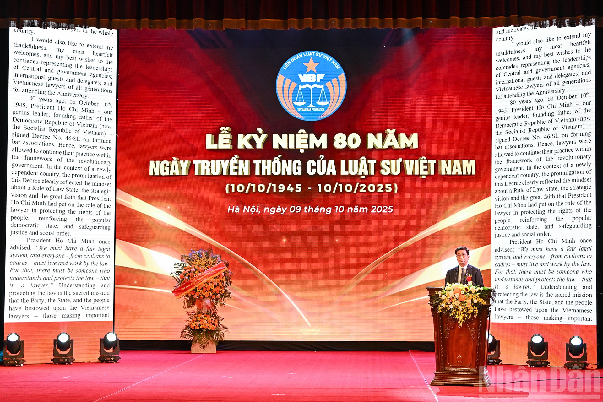 Der Präsident der vietnamesischen Anwaltsvereinigung, Do Ngoc Thinh, hielt bei der Zeremonie eine Rede. ndo_br_6.jpg