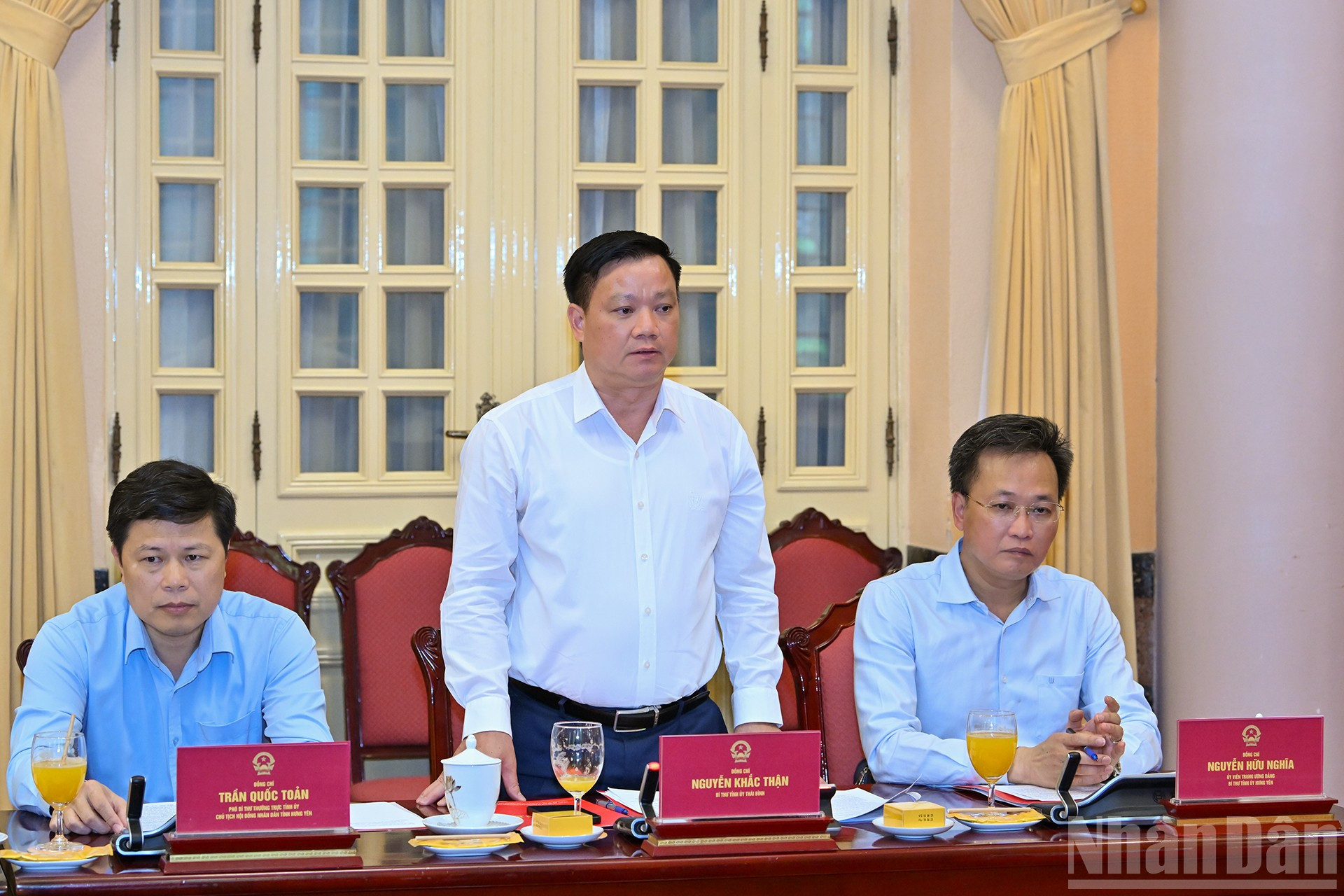 Bí thư Tỉnh ủy Thái Bình Nguyễn Khắc Thận phát biểu tại buổi làm việc. ndo_br_7-7139.jpg