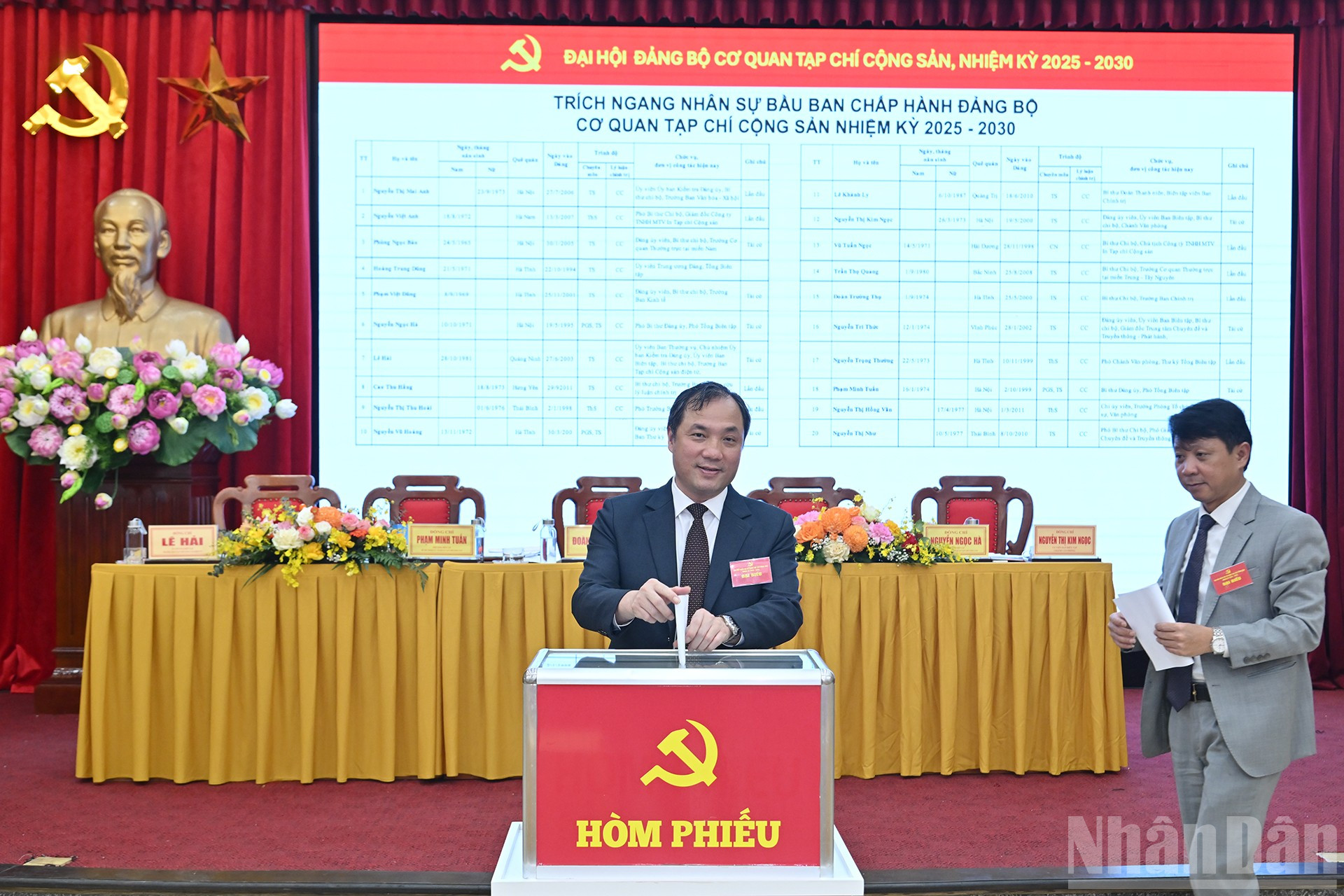 Tổng Biên tập Tạp chí Cộng sản Hoàng Trung Dũng bỏ phiếu bầu Ban Chấp hành Đảng bộ cơ quan Tạp chí Cộng sản, nhiệm kỳ 2025-2030. ndo_br_15.jpg