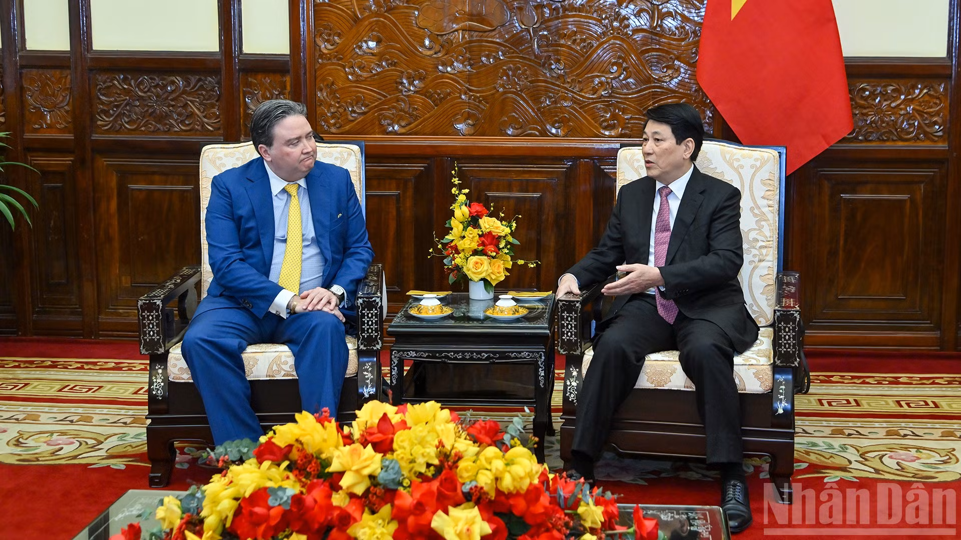 Chủ tịch nước Lương Cường tiếp Đại sứ Hoa Kỳ tại Việt Nam Marc Knapper.