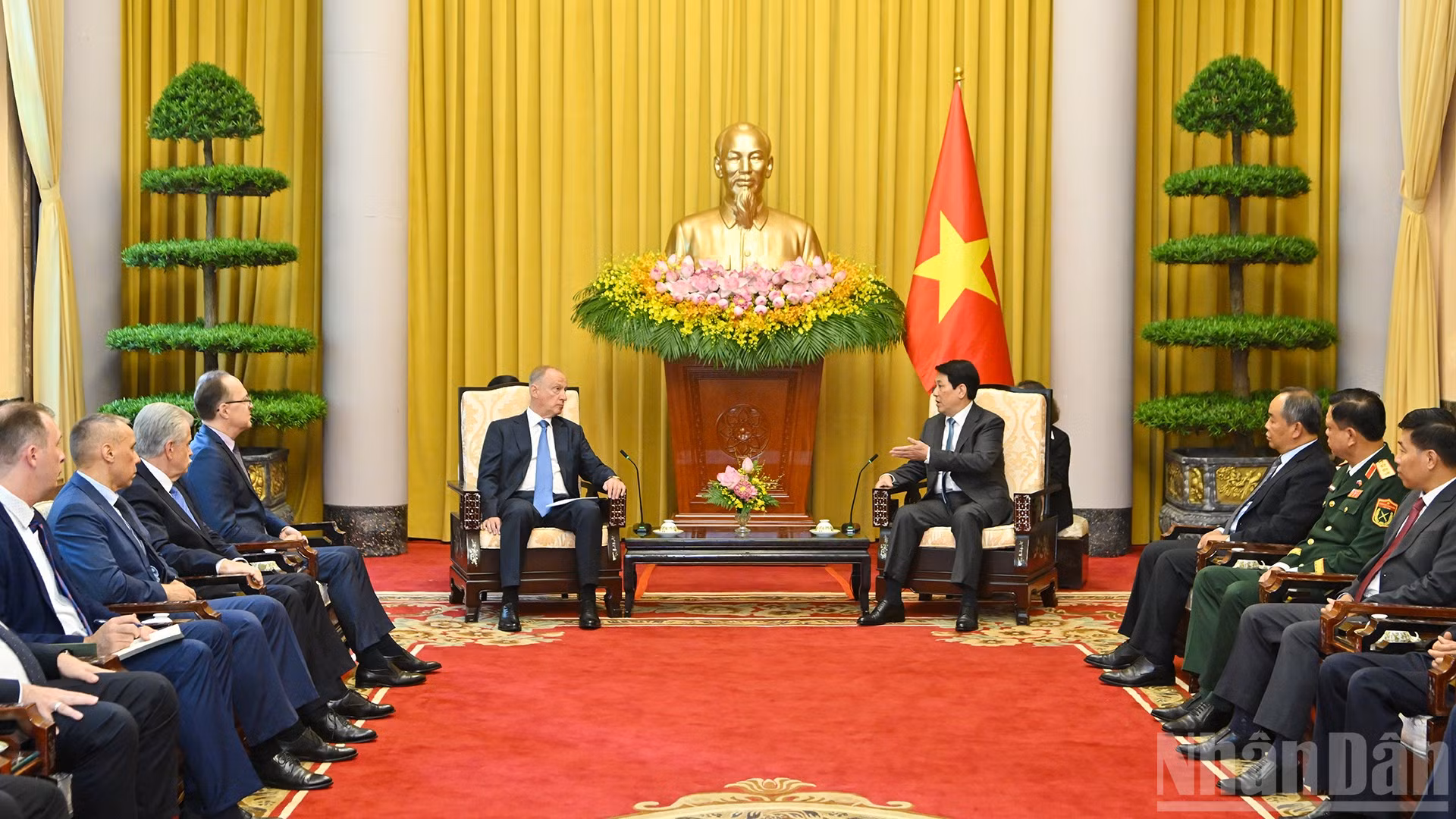 Chủ tịch nước Lương Cường tiếp Trợ lý Tổng thống Liên bang Nga Nikolai Patrushev.