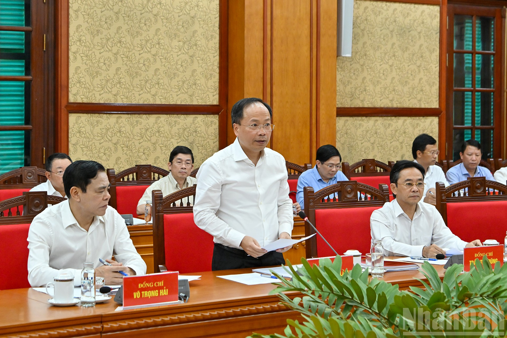 Bí thư Tỉnh ủy Hà Tĩnh Nguyễn Duy Lâm phát biểu tại cuộc làm việc. ndo_br_5.jpg