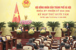 Chủ tịch HĐND TP Hà Nội phát biểu tại phiên chất vấn.