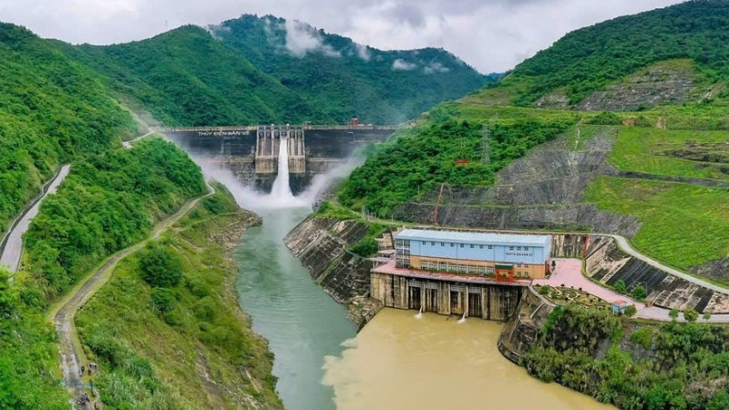 Thủy điện Bản Vẽ phát huy vai trò điều tiết lũ trong mùa mưa bão. (Ảnh: EVNGENCO1)