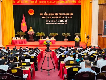 Quang cảnh kỳ họp lần thứ 14, Hội đồng nhân dân tỉnh Thanh Hóa.