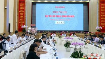 Doanh nghiệp phát biểu ý kiến tại hội nghị.