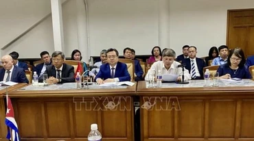 Bộ trưởng Xây dựng Việt Nam Nguyễn Thanh Nghị, đồng Chủ tịch Ủy ban liên chính phủ Việt Nam - Cuba, tại phiên khai mạc kỳ họp. (Ảnh: TTXVN)