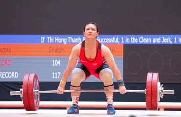 Nữ đô cử Phạm Thị Hồng Thanh từng thiết lập ba kỷ lục đại hội tại SEA Games 31. (Ảnh: TTXVN)