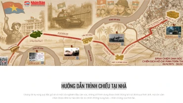 Hướng dẫn cách trình chiếu và xem phụ san nhân kỷ niệm 50 năm Ngày Giải phóng miền nam, thống nhất đất nước của Báo Nhân Dân