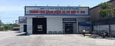 Không có phương tiện đến đăng kiểm tại Trung tâm đăng kiểm xe cơ giới 17-01D tỉnh Thái Bình (chụp chiều 3/10/2023). (Ảnh: Mai Tú)