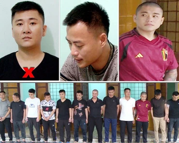 Vũ Đình Hiếu (X) và các đối tượng trong đường dây đánh bạc.