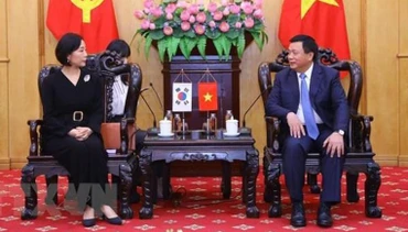 Quang cảnh buổi tiếp. (Ảnh: TTXVN)