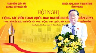 Chủ tịch Quốc hội Trần Thanh Mẫn phát biểu. (Ảnh: Thống Nhất/TTXVN)