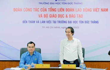 Bộ trưởng Giáo dục và Đào tạo Nguyễn Kim Sơn phát biểu tại buổi làm việc.