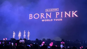 Nhóm nhạc Blackpink trong đêm diễn tại Việt Nam. (Ảnh: TRUNG HIẾU)