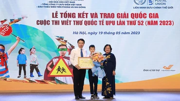 Em Đào Khương Duy, giải Nhất cuộc thi. (Ảnh: Ban tổ chức)