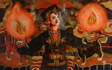 Múa song đăng. (Ảnh: Họa sĩ cung cấp)