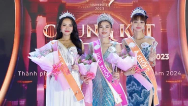 Ba thí sinh đoạt giải cao nhất cuộc thi Hoa khôi Sinh viên Việt Nam 2023.