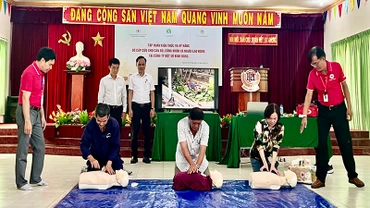 Tập huấn kỹ năng sơ cấp cứu tại Công ty Bột mì Bình Đông.