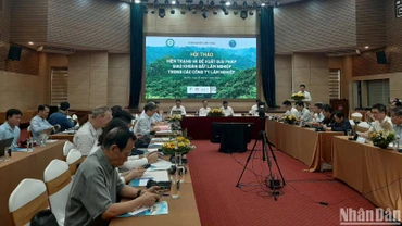 Hội thảo "Hiện trạng và đề xuất giải pháp giao khoán đất lâm nghiệp trong các công ty lâm nghiệp", ngày 25/4, tại Hà Nội.