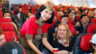 Tiếp viên hàng không Vietjet.