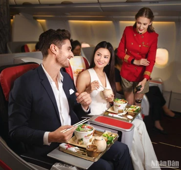 Dịch vụ SkyBoss Business chất lượng trên tàu bay A330 của Vietjet.
