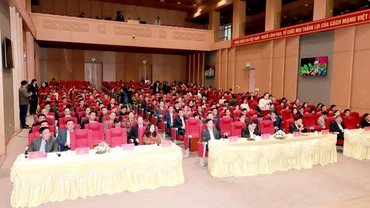 Toàn cảnh lễ trao giải báo chí về xây dựng Đảng của tỉnh Hà Giang.