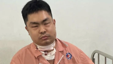 Đối tượng Lương Quí Lộc tại bệnh viện.