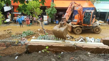 Mưa lớn gây thiệt hại về cơ sở hạ tầng tại thành phố Lai Châu.