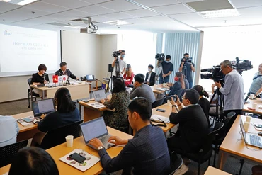 Buổi họp báo cáo thành tích hoạt động của JICA Việt Nam trong năm tài chính 2021 của Nhật Bản, từ tháng 4/2021 đến hết tháng 3/2022.