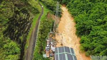 Sạt lở Trạm biến áp 110KV Nhà máy thủy điện Đắk Nông 2 trên suối Đắk Nông do bị xói lỡ 