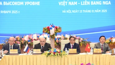 Thủ tướng Phạm Minh Chính và Thủ tướng Nga Mikhail Mishustin dự Đối thoại doanh nghiệp cấp cao Việt Nam-Liên bang Nga.