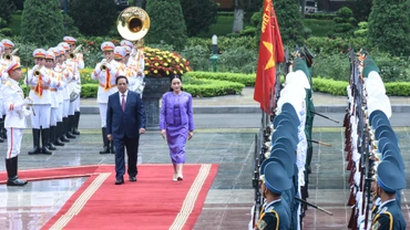 [Ảnh] Lễ đón Thủ tướng Vương quốc Thái Lan Paetongtarn Shinawatra thăm chính thức Việt Nam