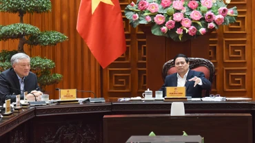 Bí thư Đảng ủy Chính phủ, Thủ tướng Chính phủ Phạm Minh Chính chủ trì hội nghị.