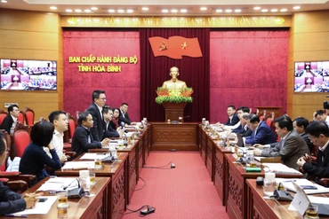 Đồng chí Lê Quốc Minh phát biểu tại buổi làm việc.