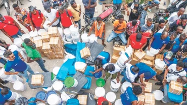 Điểm phát hàng cứu trợ nhân đạo tại Haiti. (Ảnh IOM) 
