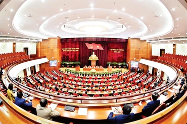Quang cảnh Hội nghị lần thứ năm Ban Chấp hành Trung ương Đảng khóa XIII. Ảnh: ĐĂNG KHOA