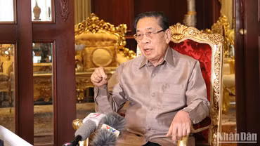 Nguyên Tổng Bí thư, Chủ tịch nước Lào Choummaly Sayason. (Ảnh: TRỊNH DŨNG)