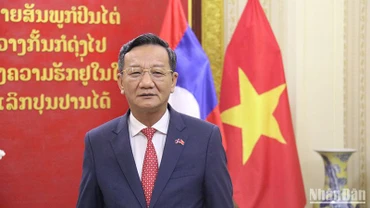 Đại sứ Việt Nam tại Lào Nguyễn Minh Tâm. (Ảnh: HẢI TIẾN)