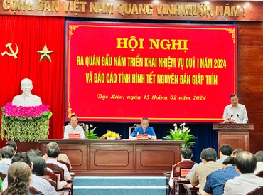Quang cảnh hội nghị ra quân đầu Xuân mới. (Ảnh: TRỌNG DUY)