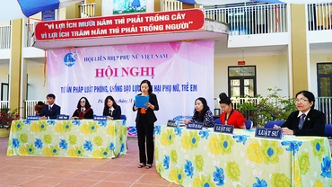 Chi hội Luật sư giới thiệu mô hình Phiên tòa giả định để đẩy mạnh công tác tuyên truyền. Ảnh: CHI HỘI LUẬT SƯ CUNG CẤP