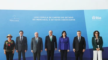 Các nhà lãnh đạo Nam Mỹ tham dự Hội nghị cấp cao MERCOSUR năm 2023. Ảnh: CNN