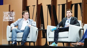 CEO Sam Altman của Công ty OpenAI (phải) tại một buổi chia sẻ tầm nhìn về ứng dụng AI. Ảnh: GETTY IMAGES