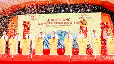 Lễ khởi công dự án đầu tư xây dựng nhà ở Khu đô thị mới khóm 5, phường 1, thành phố Cà Mau.