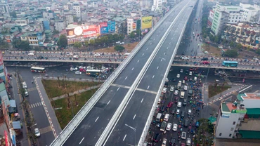 [Ảnh] Toàn cảnh cầu Vĩnh Tuy-Vành đai 2 trước ngày thông xe