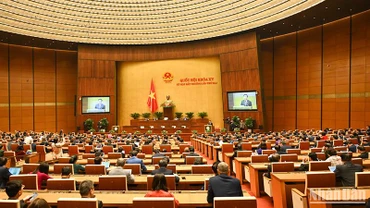 Quang cảnh phiên bế mạc Kỳ họp bất thường lần thứ 2, Quốc hội khóa XV. (Ảnh: DUY LINH)