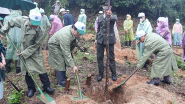 Lãnh đạo tỉnh Quảng Ngãi tham gia trồng cây đời đời nhớ ơn Bác Hồ.