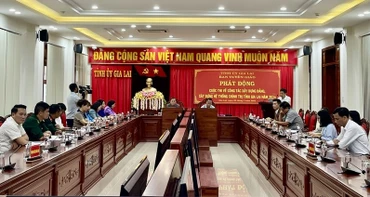 Quang cảnh buổi lễ phát động cuộc thi về công tác xây dựng Đảng, xây dựng hệ thống chính trị Gia Lai năm 2024.