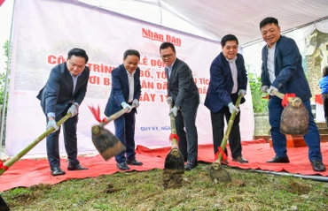[Ảnh] Động thổ công trình tôn tạo di tích lịch sử Nhà in của Báo Sự Thật - tiền thân của Báo Nhân Dân