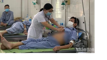 Tiến sĩ, bác sĩ Nguyễn Thị Bích Ngọc khám cho người bệnh. (Ảnh: T.H)